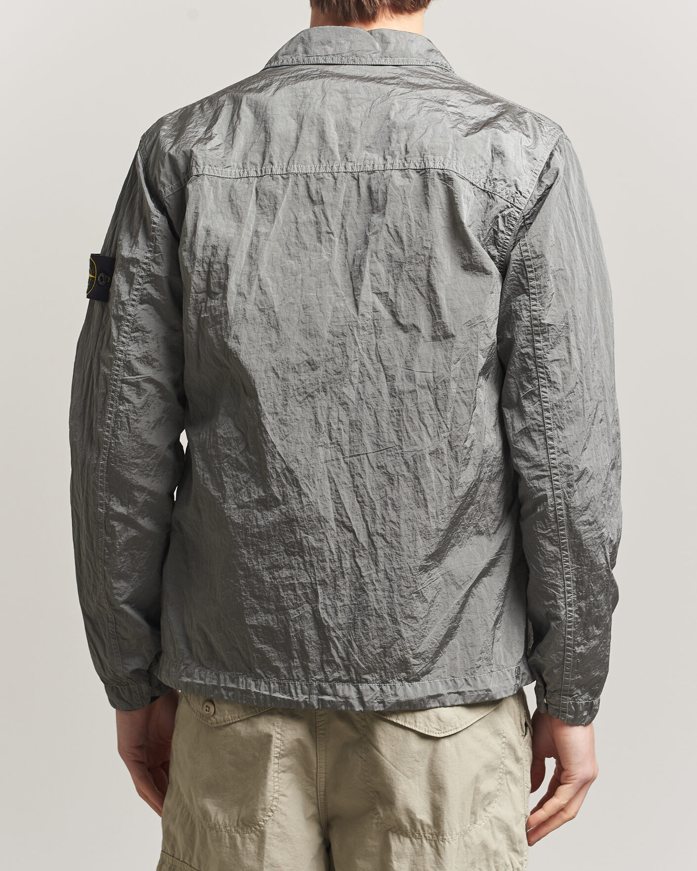Hombres | Camisas | Stone Island | Nylon Metal Zip Overshirt Pearl Grey