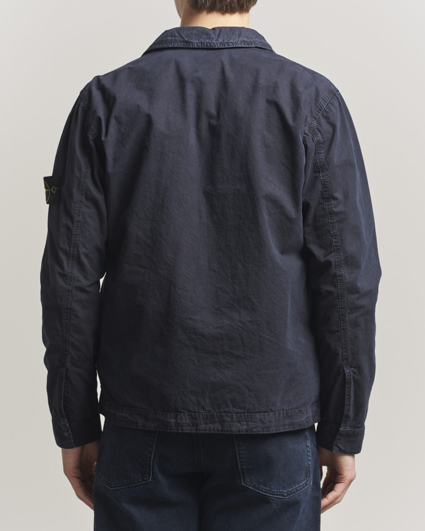 Hombres | Camisas | Stone Island | Brushed Cotton Canvas Zip Overshirt Navy