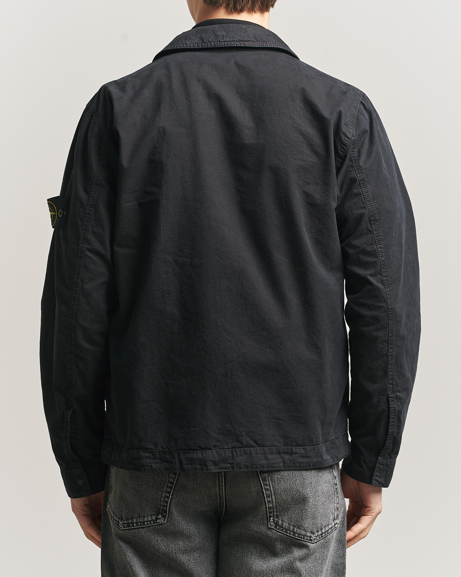 Hombres | Camisas | Stone Island | Brushed Cotton Canvas Zip Overshirt Black