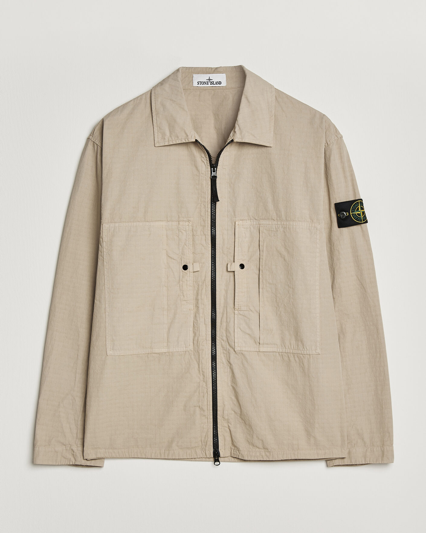 Hombres | Camisas | Stone Island | Cotton Ripstop Zip Overshirt Desert