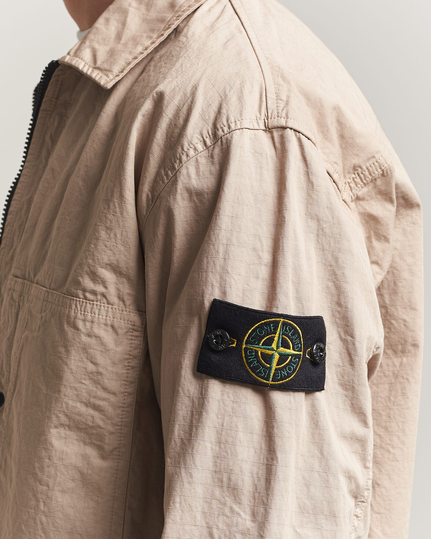 Hombres | Camisas | Stone Island | Cotton Ripstop Zip Overshirt Desert