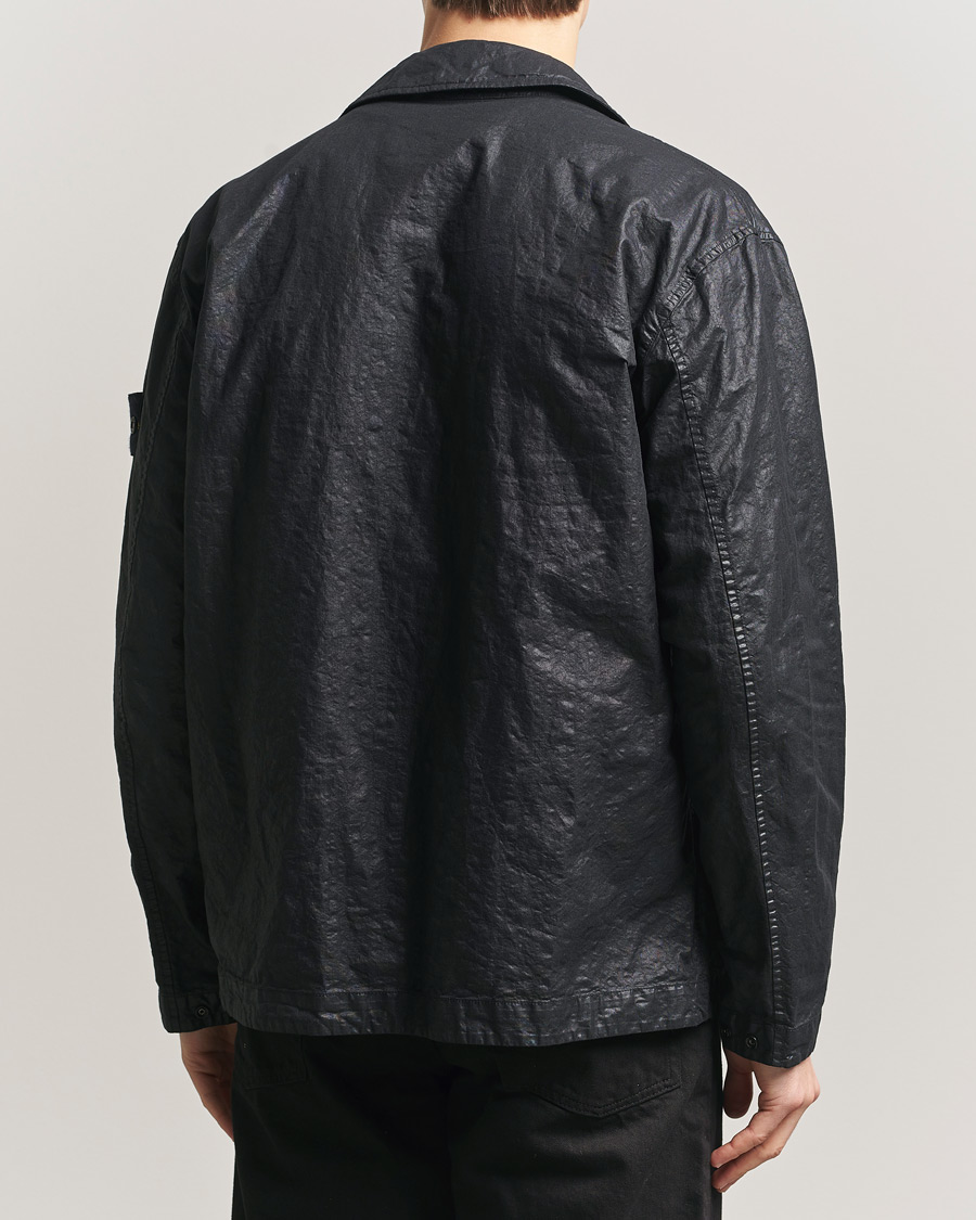 Hombres | Camisas | Stone Island | Garment Dyed Nylon Zip Overshirt Black