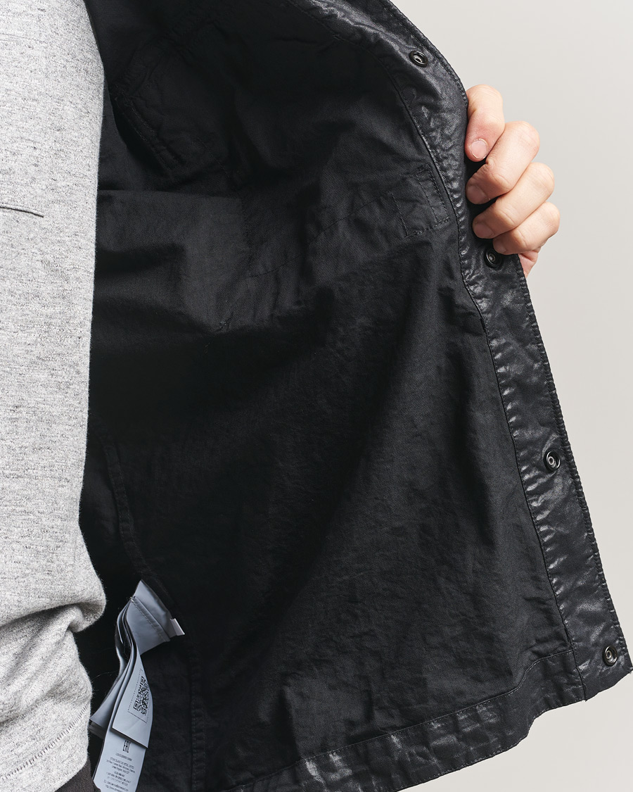 Hombres | Camisas | Stone Island | Garment Dyed Nylon Zip Overshirt Black