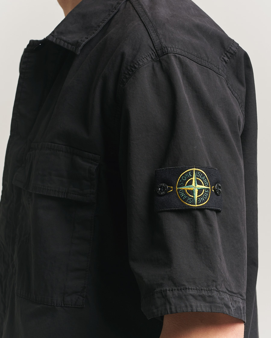 Hombres | Camisas | Stone Island | Organic Cotton Twill Short Sleeve Shirt Black