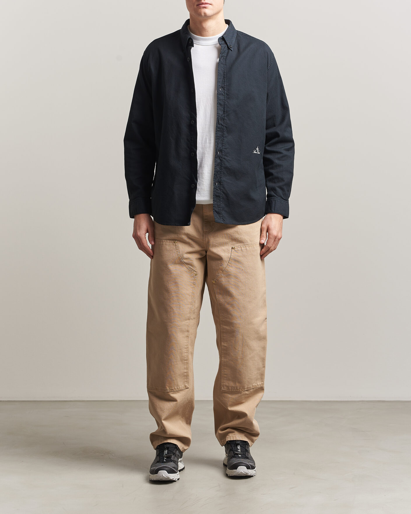 Hombres | Camisas | Stone Island | Organic Cotton Oxford Shirt Navy