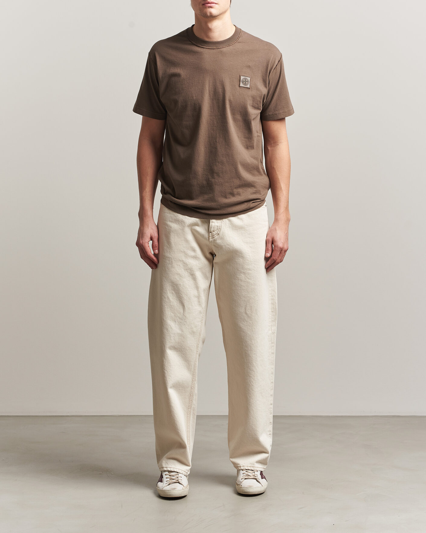 Hombres | Camisetas | Stone Island | Organic Cotton Fissato Effect T-Shirt Umber