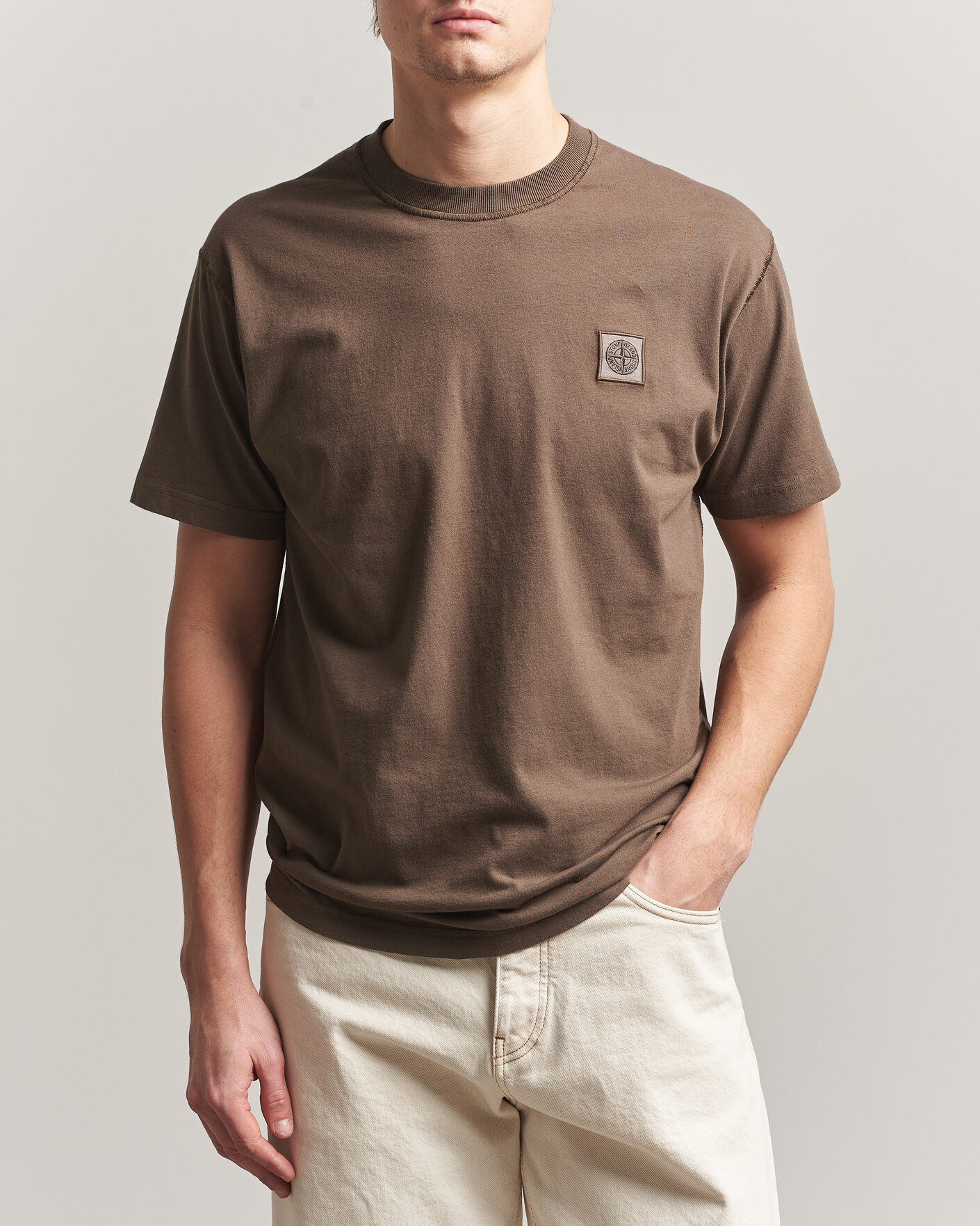 Hombres | Camisetas | Stone Island | Organic Cotton Fissato Effect T-Shirt Umber
