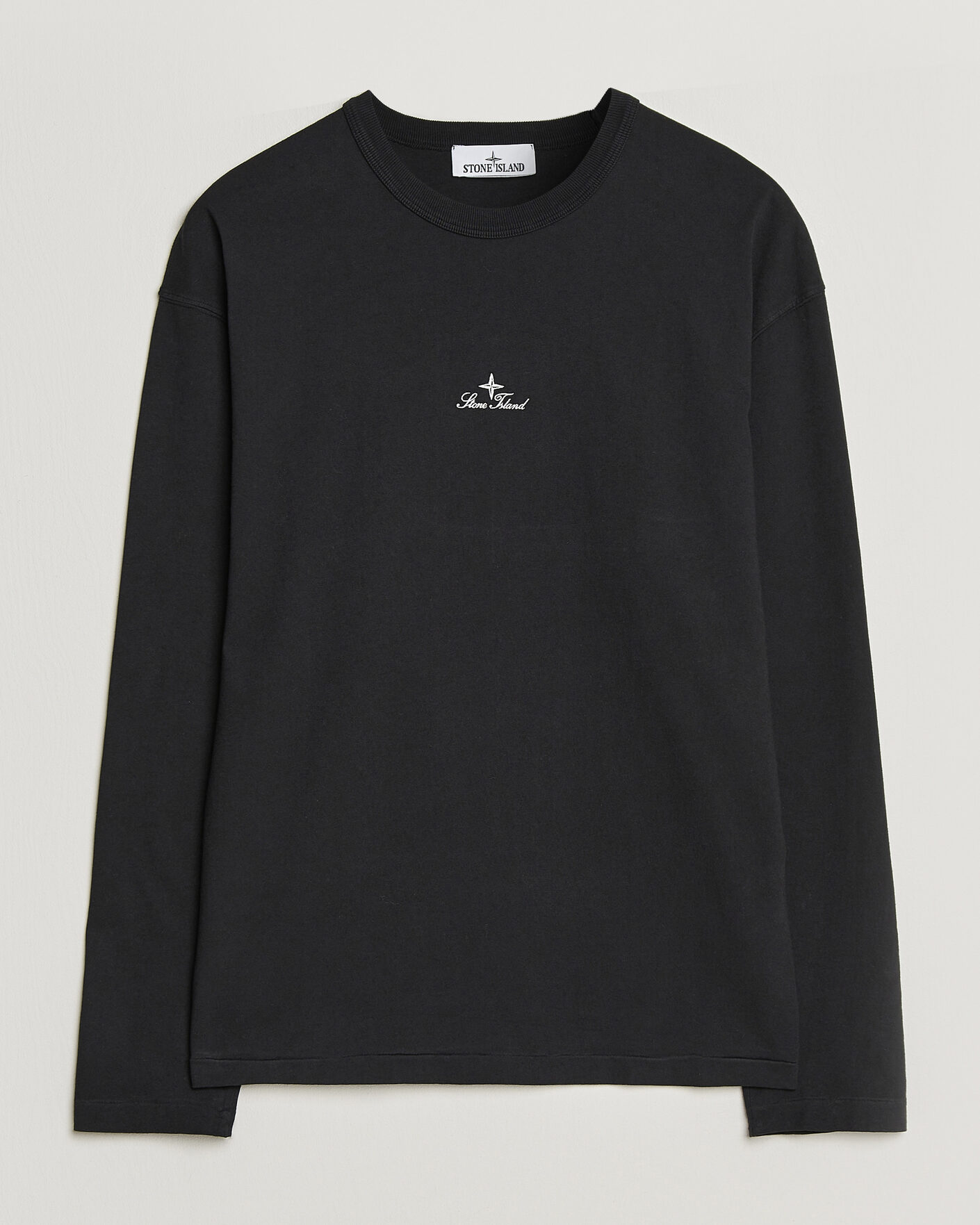 Hombres | Camisetas | Stone Island | Organic Cotton Jersey Long Sleeve Logo T-Shirt Black