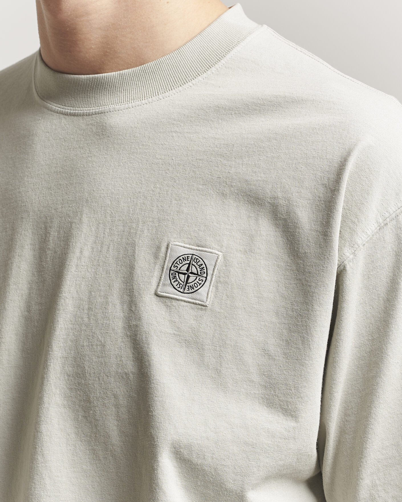 Hombres | Camisetas | Stone Island | Combed Organic Cotton T-Shirt Pearl Grey
