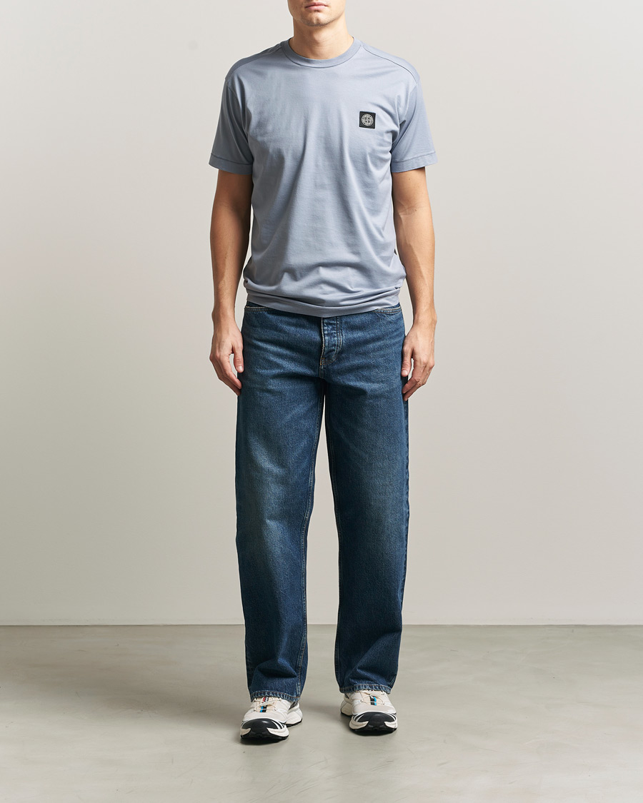 Hombres | Camisetas | Stone Island | Garment Dyed Cotton Jersey T-Shirt Dark Blue
