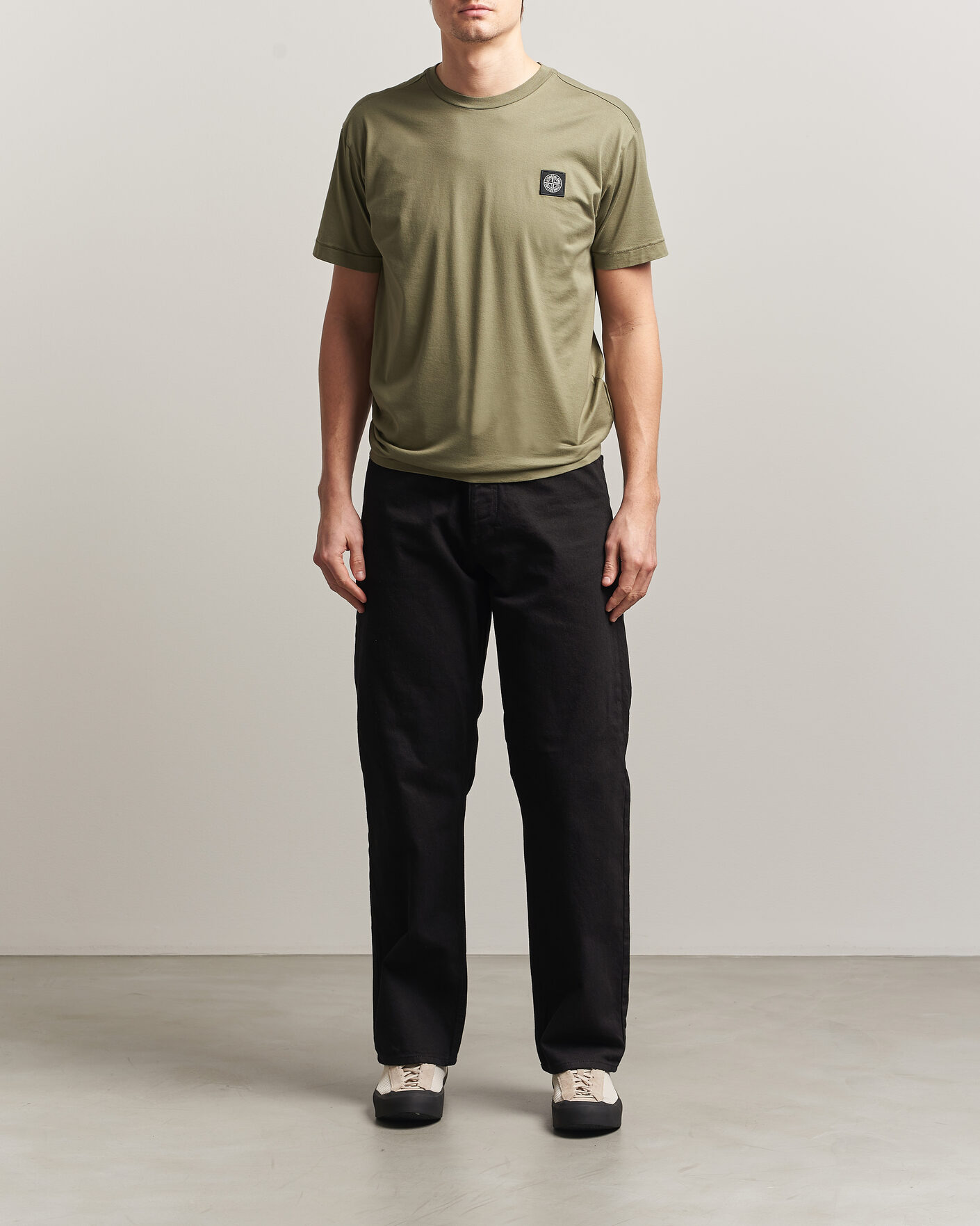 Hombres | Camisetas | Stone Island | Garment Dyed Cotton Jersey T-Shirt Military Green