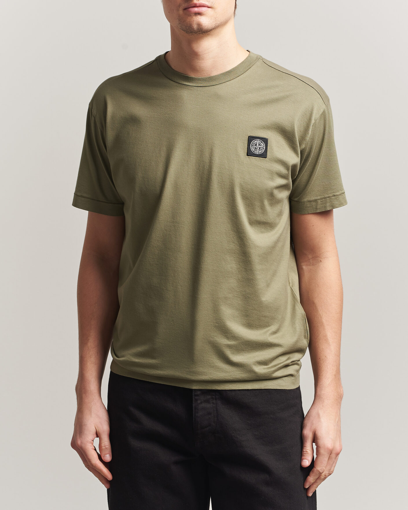 Hombres | Camisetas | Stone Island | Garment Dyed Cotton Jersey T-Shirt Military Green
