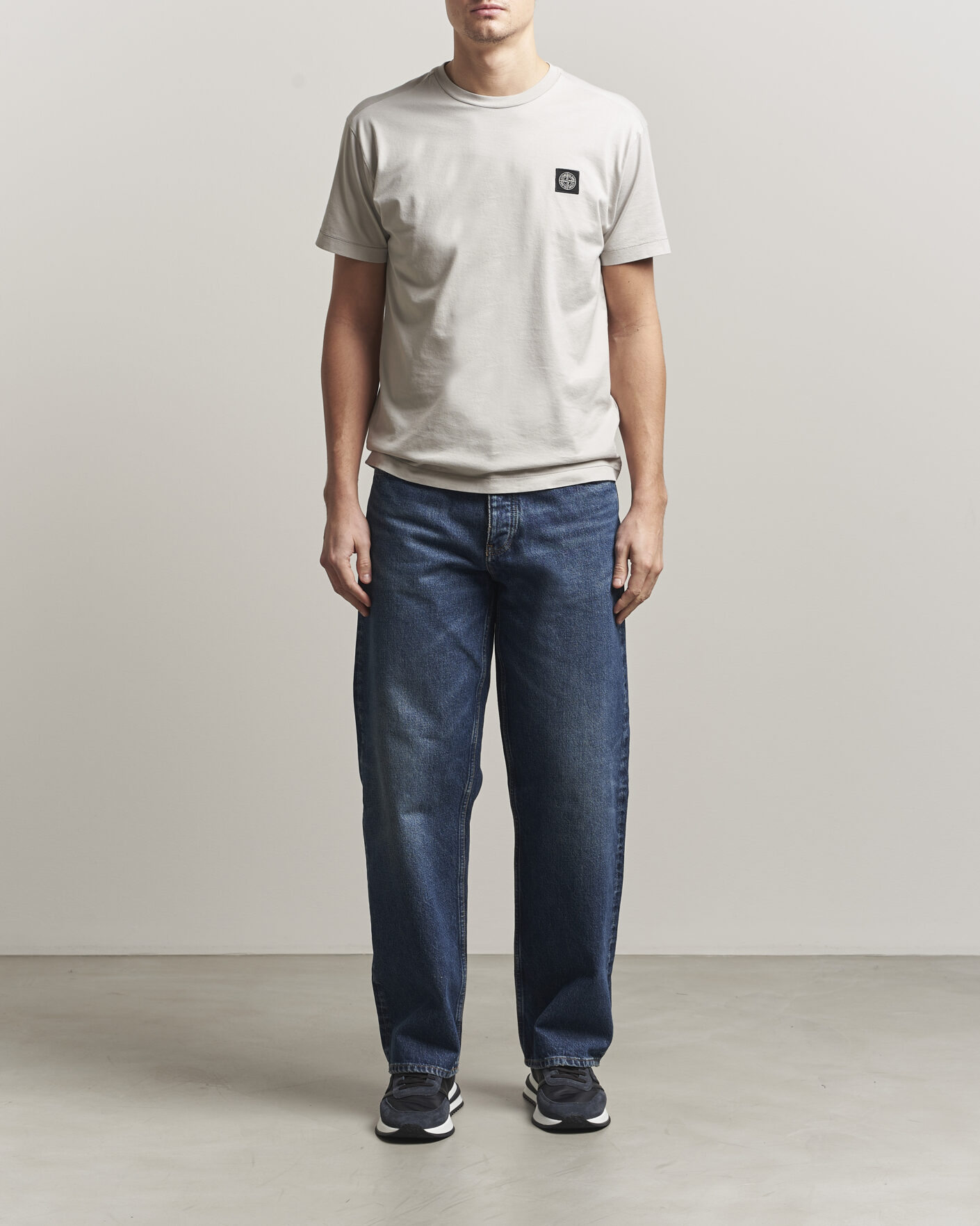 Hombres | Camisetas | Stone Island | Garment Dyed Cotton Jersey T-Shirt Pearl Grey