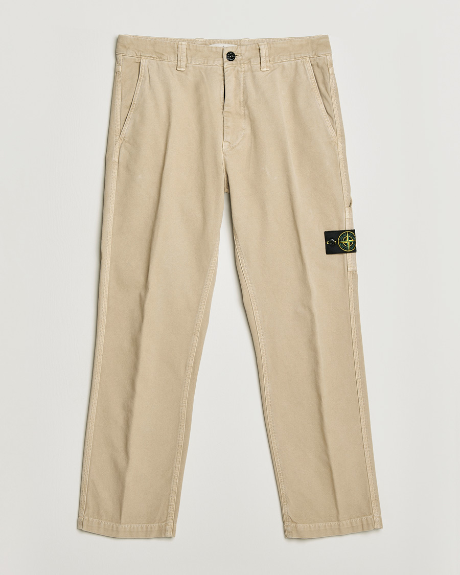 Hombres | Pantalones | Stone Island | Organic Panama Cotton Trousers Desert
