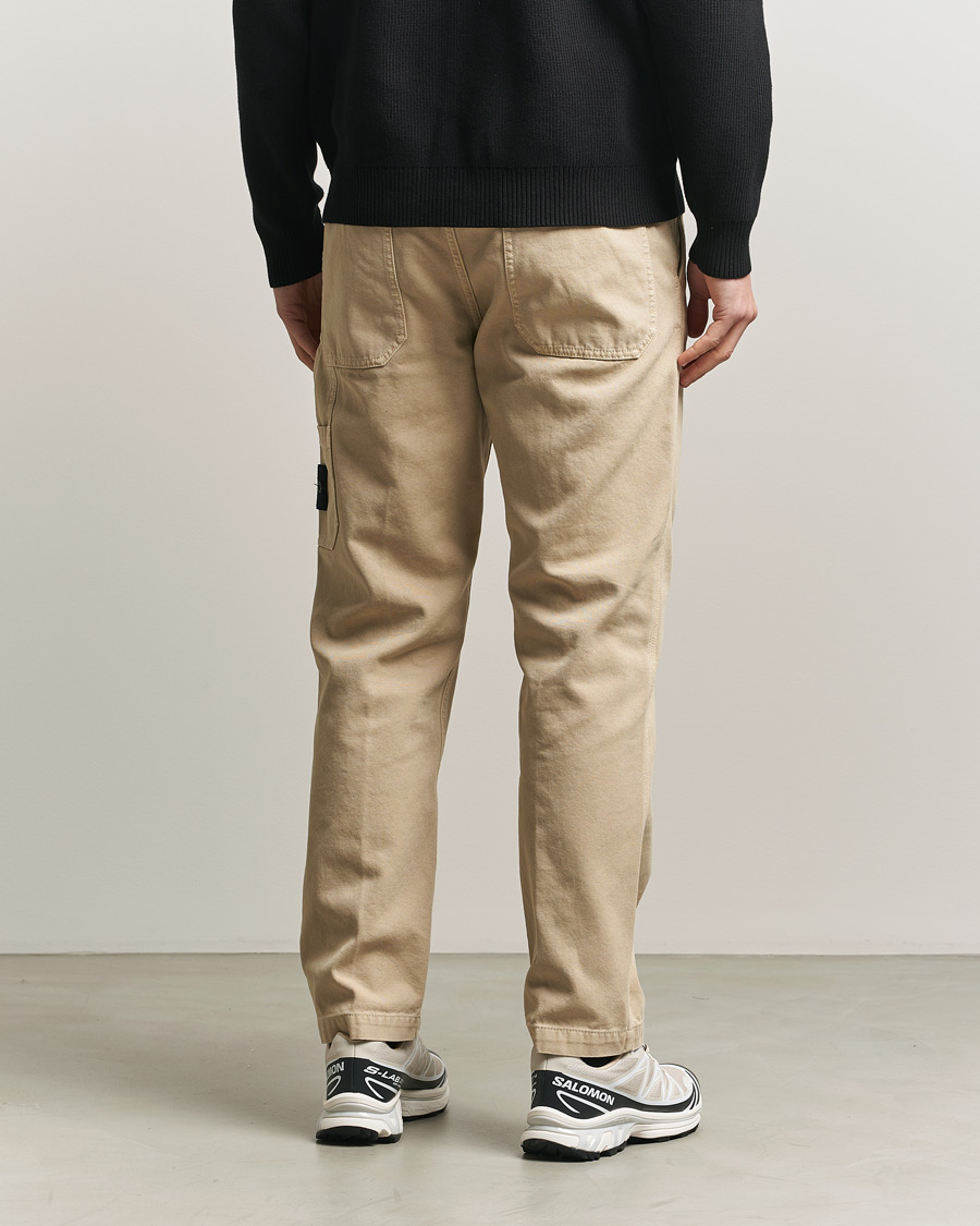 Hombres | Pantalones | Stone Island | Organic Panama Cotton Trousers Desert