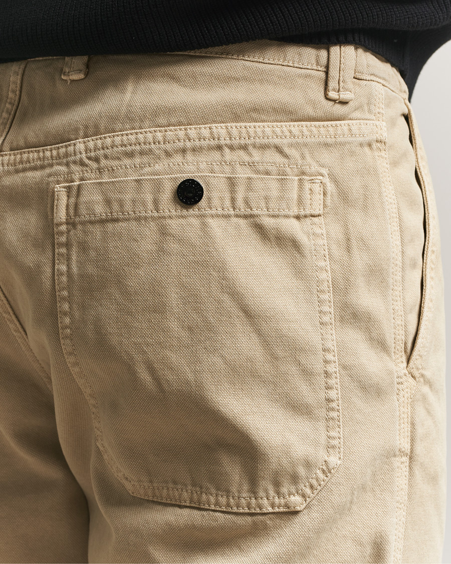 Hombres | Pantalones | Stone Island | Organic Panama Cotton Trousers Desert