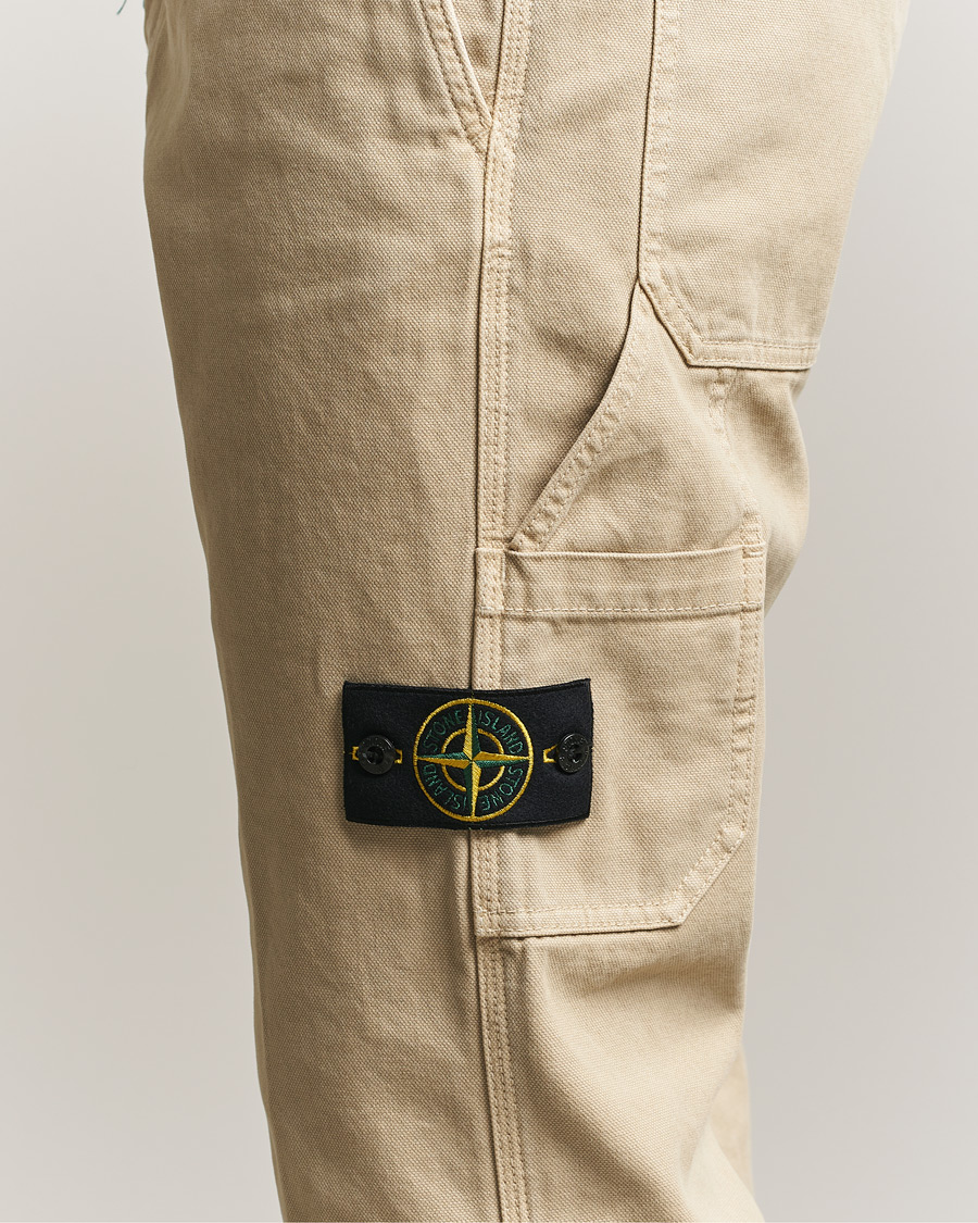 Hombres | Pantalones | Stone Island | Organic Panama Cotton Trousers Desert