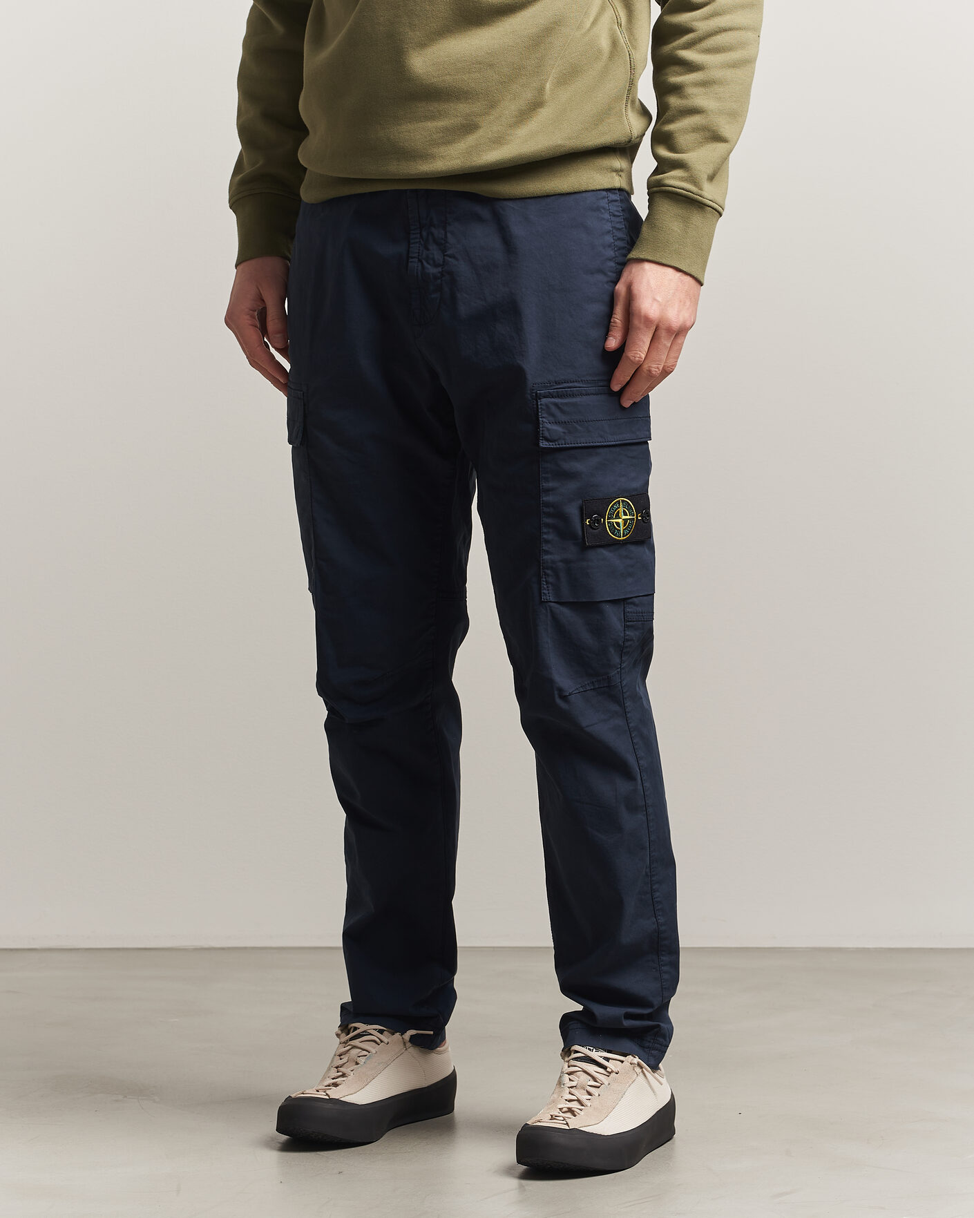 Hombres | Pantalones | Stone Island | Stretch Cotton Twill Cargo Trousers Navy