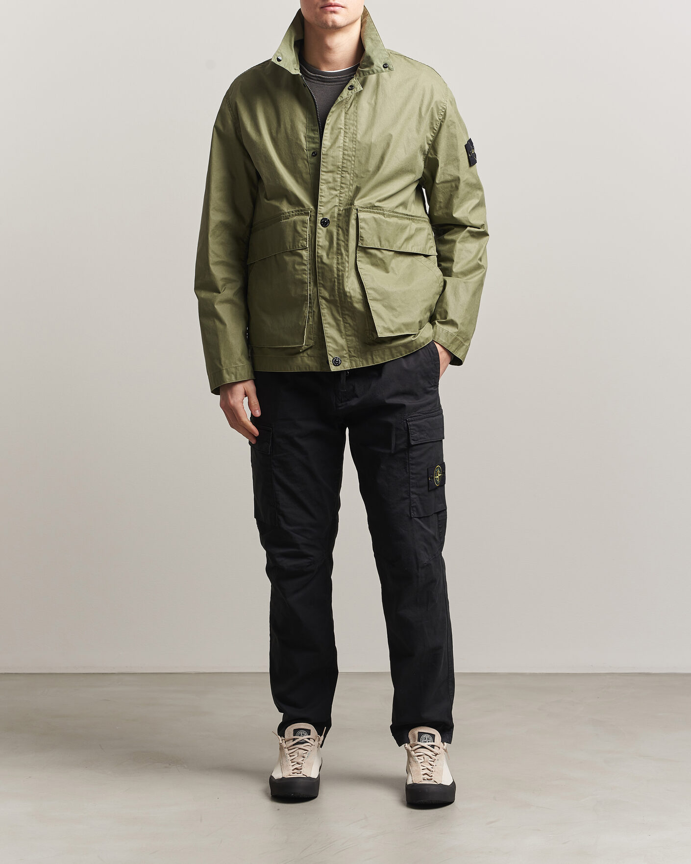 Hombres | Pantalones | Stone Island | Stretch Cotton Twill Cargo Trousers Black