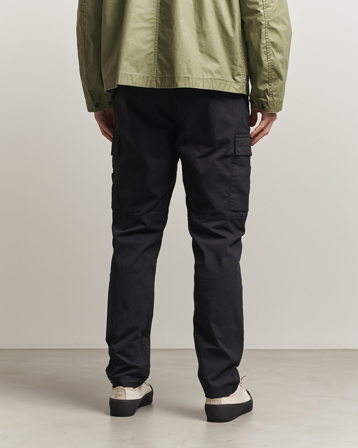 Hombres | Pantalones | Stone Island | Stretch Cotton Twill Cargo Trousers Black