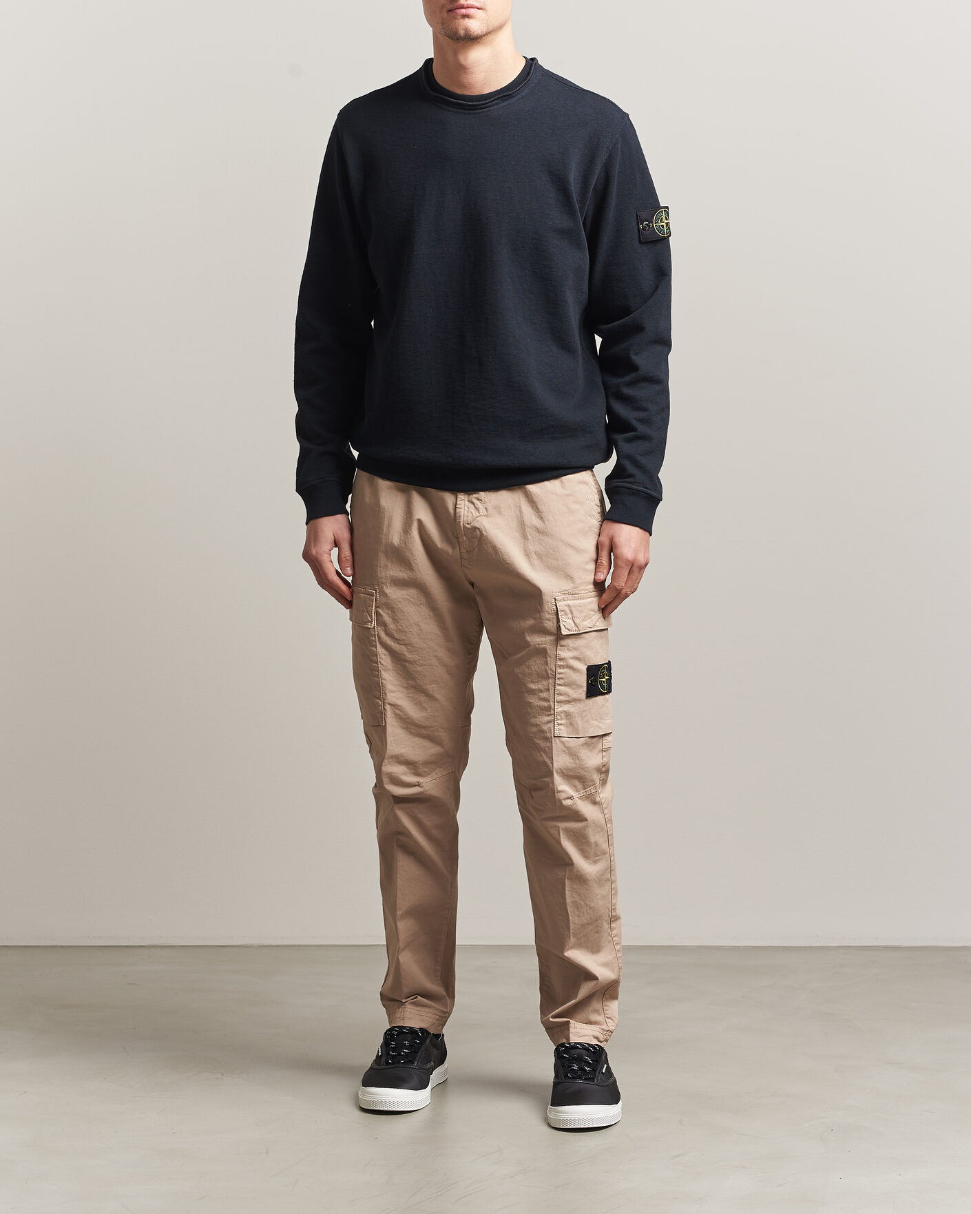 Hombres | Pantalones | Stone Island | Stretch Cotton Twill Cargo Trousers Desert