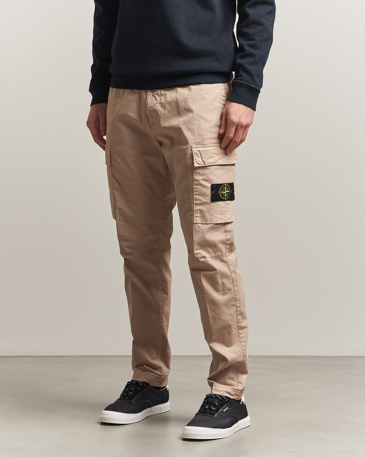 Hombres | Pantalones | Stone Island | Stretch Cotton Twill Cargo Trousers Desert