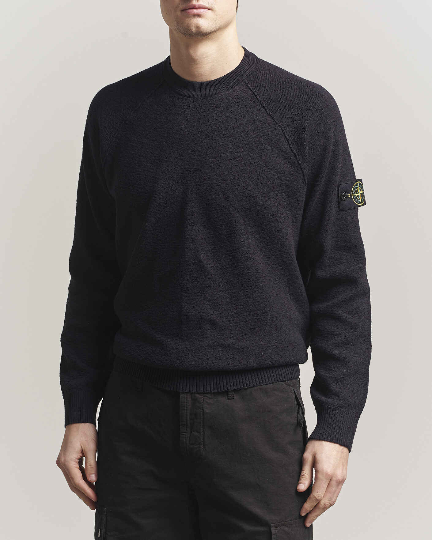 Hombres | Jerséis y prendas de punto | Stone Island | Raw Hand Organic Cotton Crewneck Navy