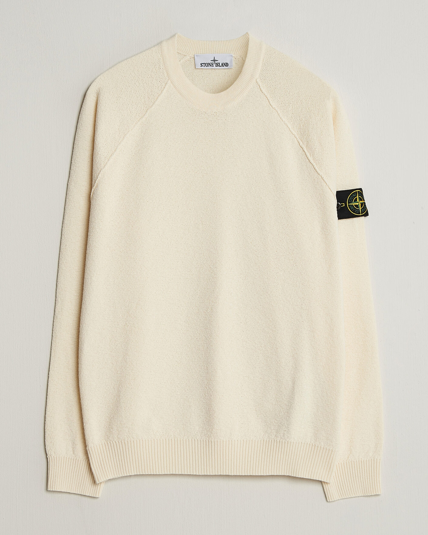 Hombres | Jerséis y prendas de punto | Stone Island | Raw Hand Organic Cotton Crewneck Ivory
