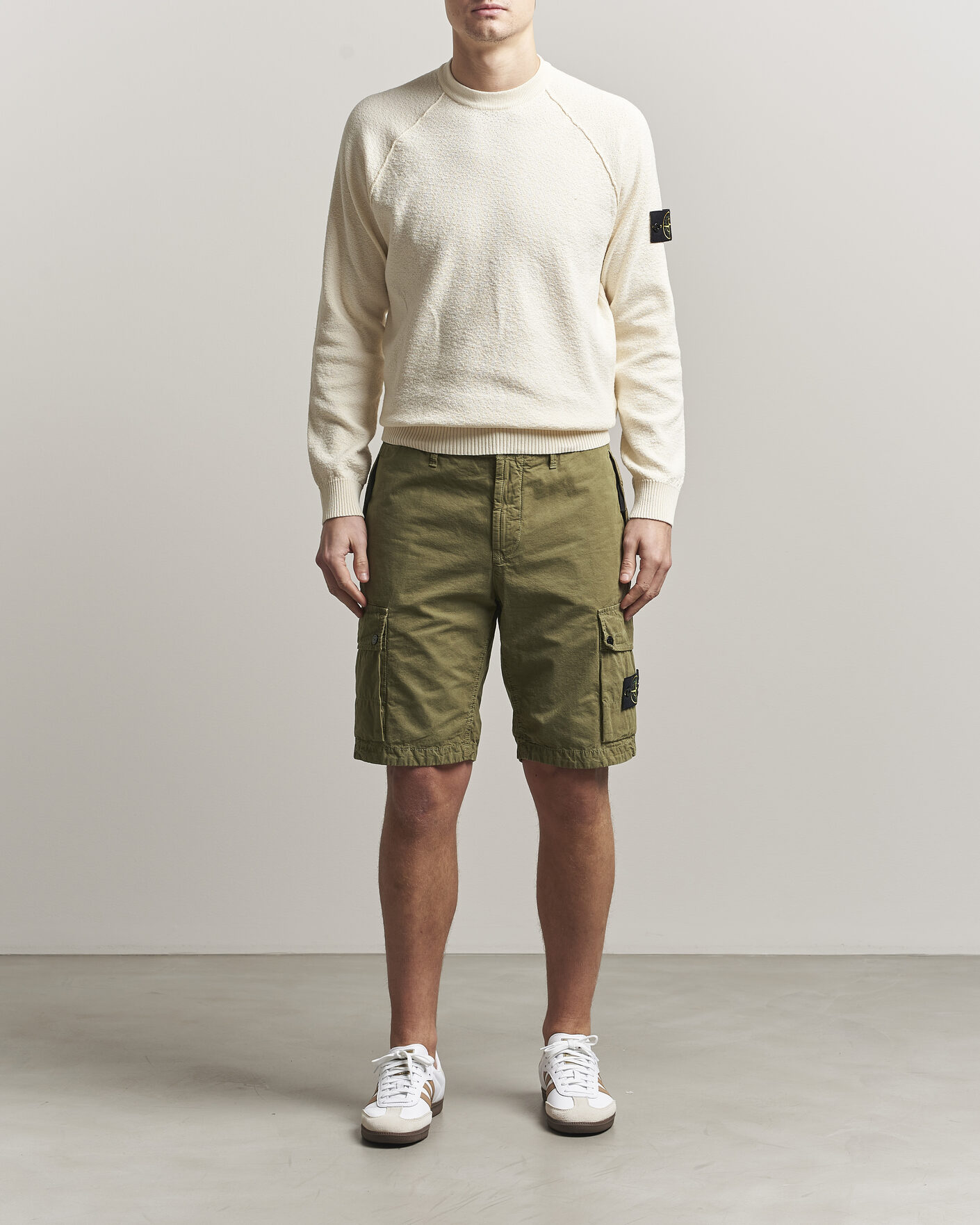 Hombres | Jerséis y prendas de punto | Stone Island | Raw Hand Organic Cotton Crewneck Ivory