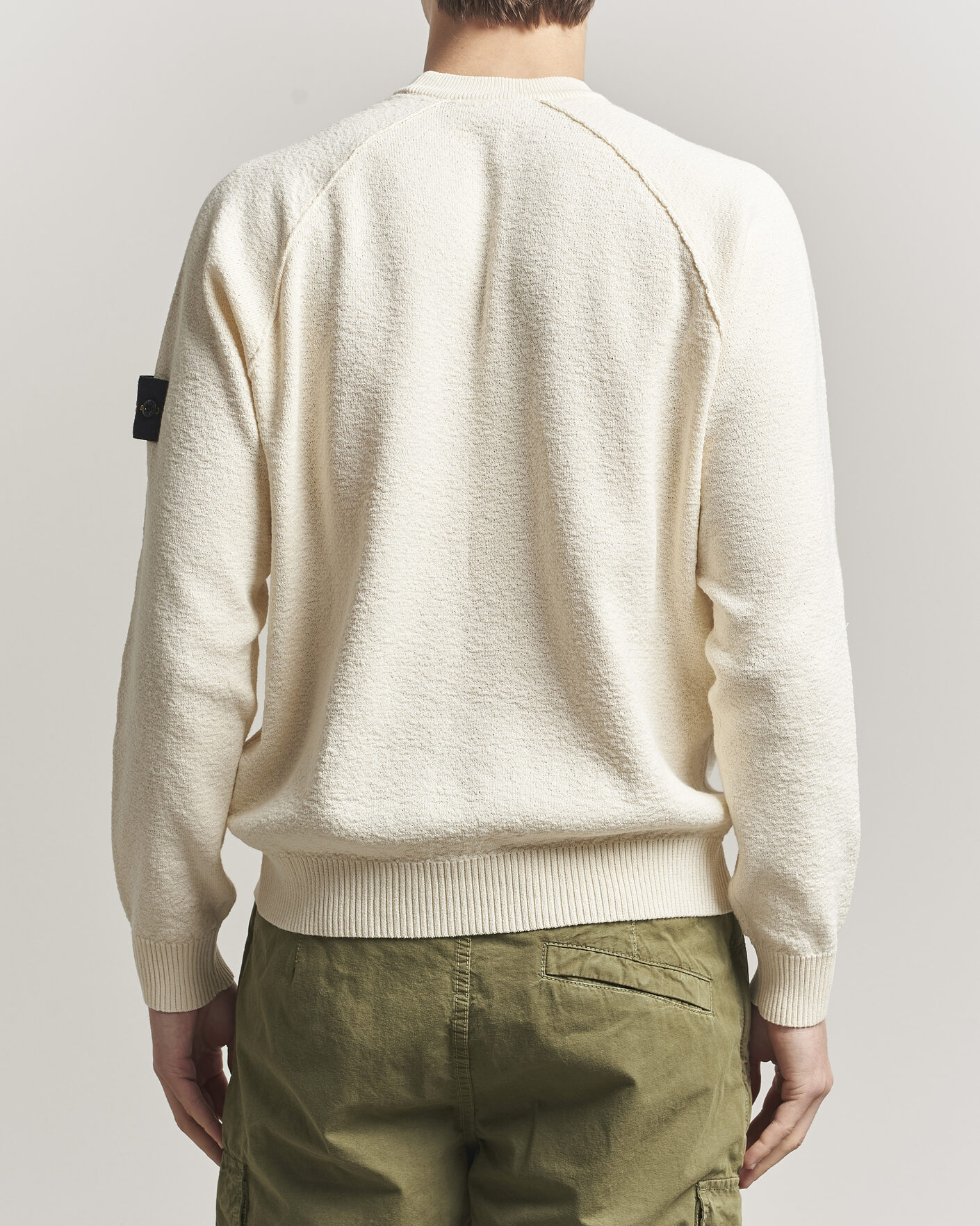 Hombres | Jerséis y prendas de punto | Stone Island | Raw Hand Organic Cotton Crewneck Ivory