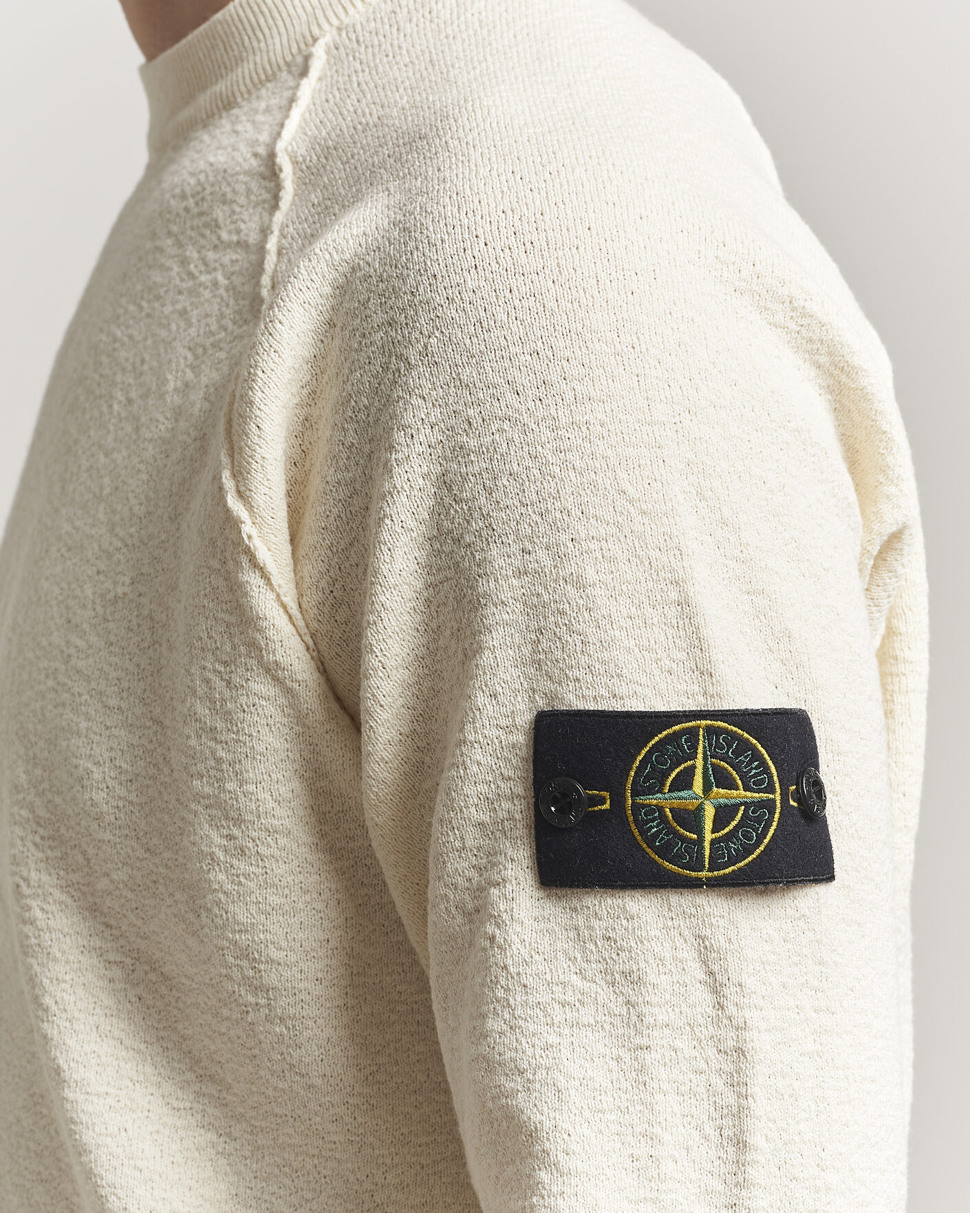 Hombres | Jerséis y prendas de punto | Stone Island | Raw Hand Organic Cotton Crewneck Ivory