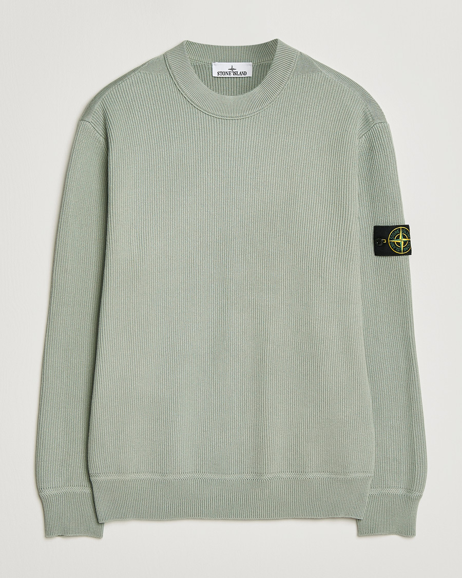 Hombres | Jerséis y prendas de punto | Stone Island | Ribbed Soft Organic Cotton Crewneck Sage