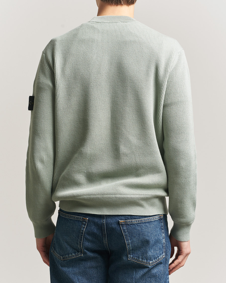 Hombres | Jerséis y prendas de punto | Stone Island | Ribbed Soft Organic Cotton Crewneck Sage