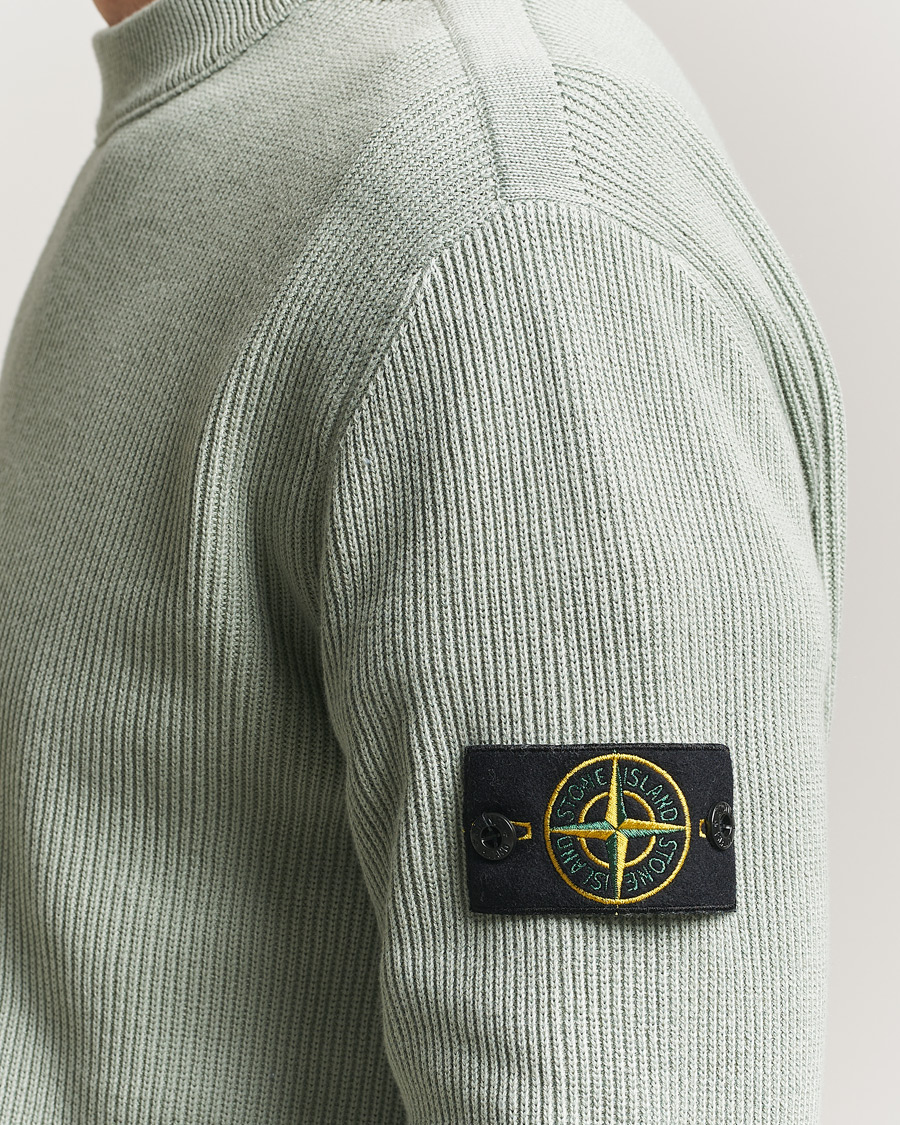 Hombres | Jerséis y prendas de punto | Stone Island | Ribbed Soft Organic Cotton Crewneck Sage