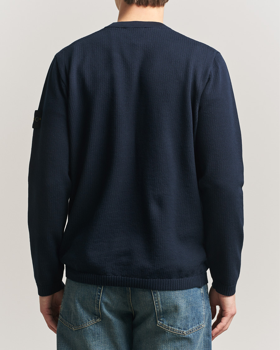 Hombres | Jerséis y prendas de punto | Stone Island | Micro Stitch Soft Organic Cotton Crewneck Navy