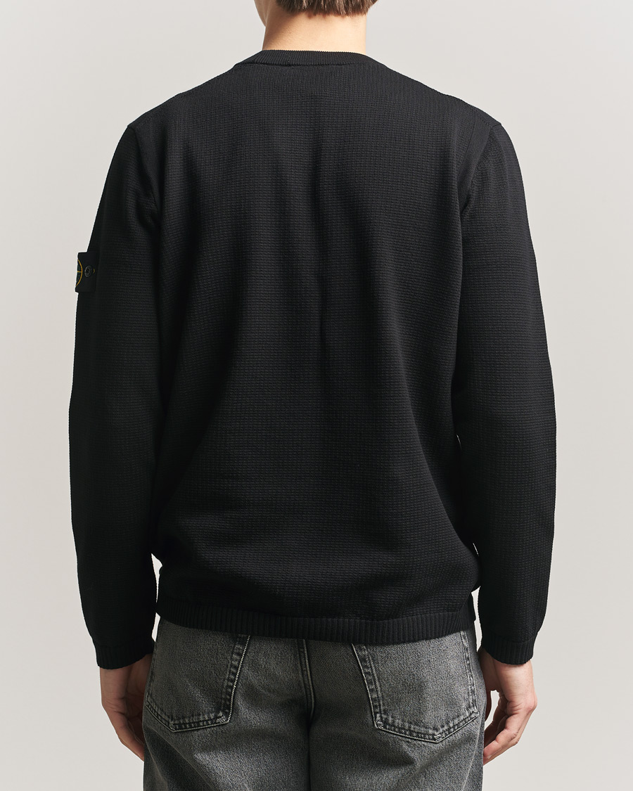 Hombres | Jerséis y prendas de punto | Stone Island | Micro Stitch Soft Organic Cotton Crewneck Black