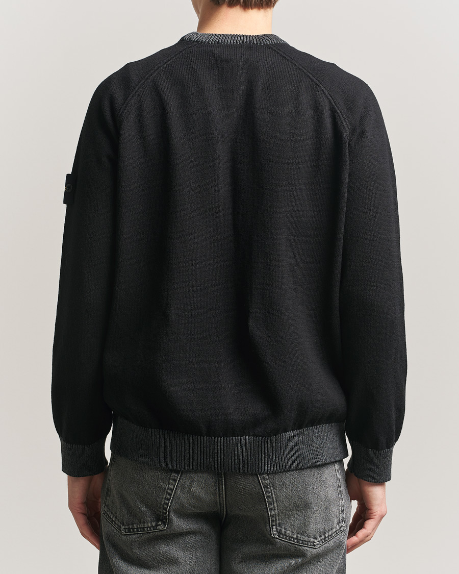 Hombres | Jerséis y prendas de punto | Stone Island | Raw Hand Organic Cotton Raglan Crewneck Black