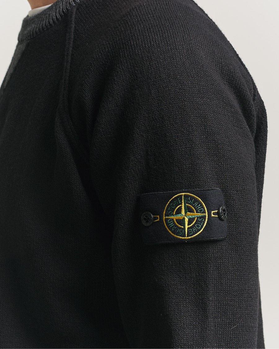 Hombres | Jerséis y prendas de punto | Stone Island | Raw Hand Organic Cotton Raglan Crewneck Black