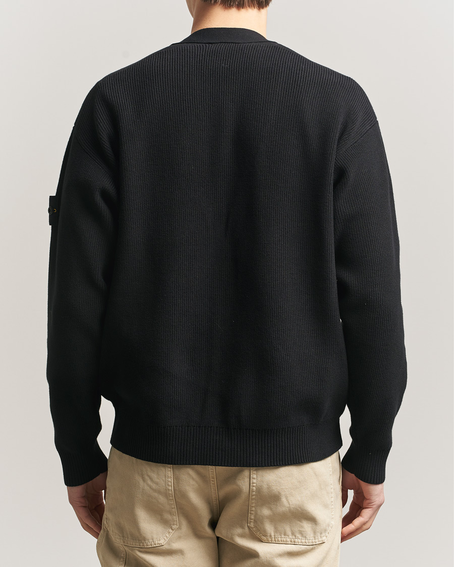 Hombres | Jerséis y prendas de punto | Stone Island | Ribbed Soft Organic Cotton Cardigan Black