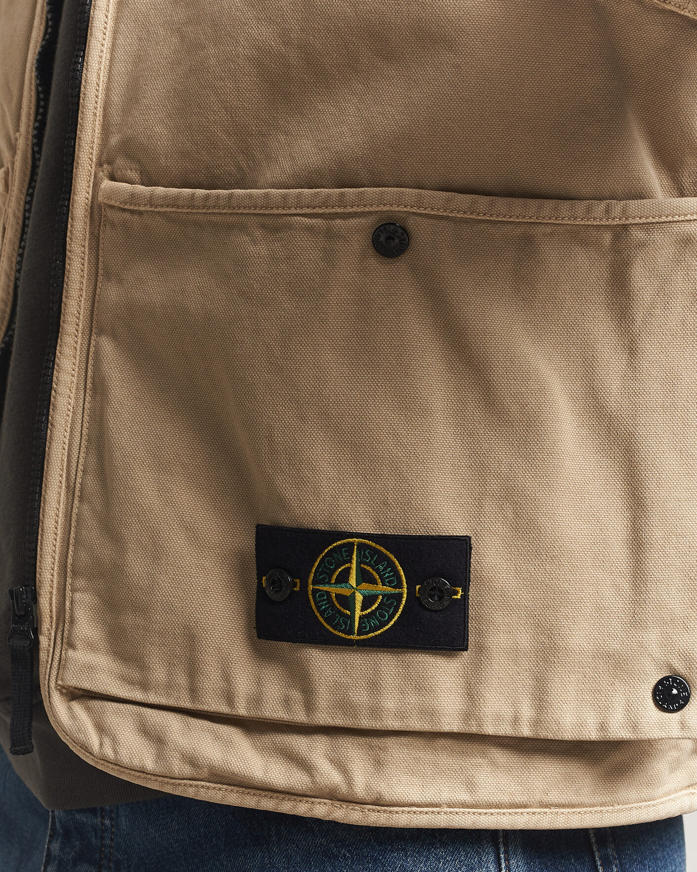 Hombres | Chalecos | Stone Island | Organic Panama Cotton Padded Vest Desert