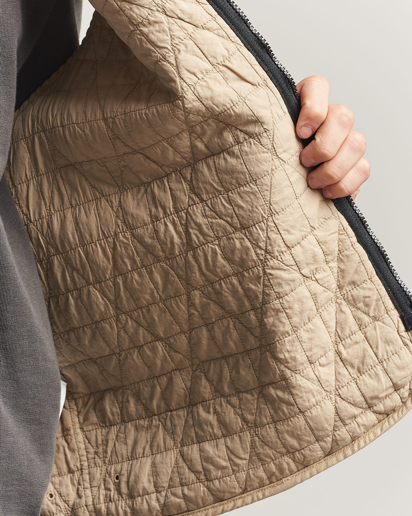 Hombres | Chalecos | Stone Island | Organic Panama Cotton Padded Vest Desert