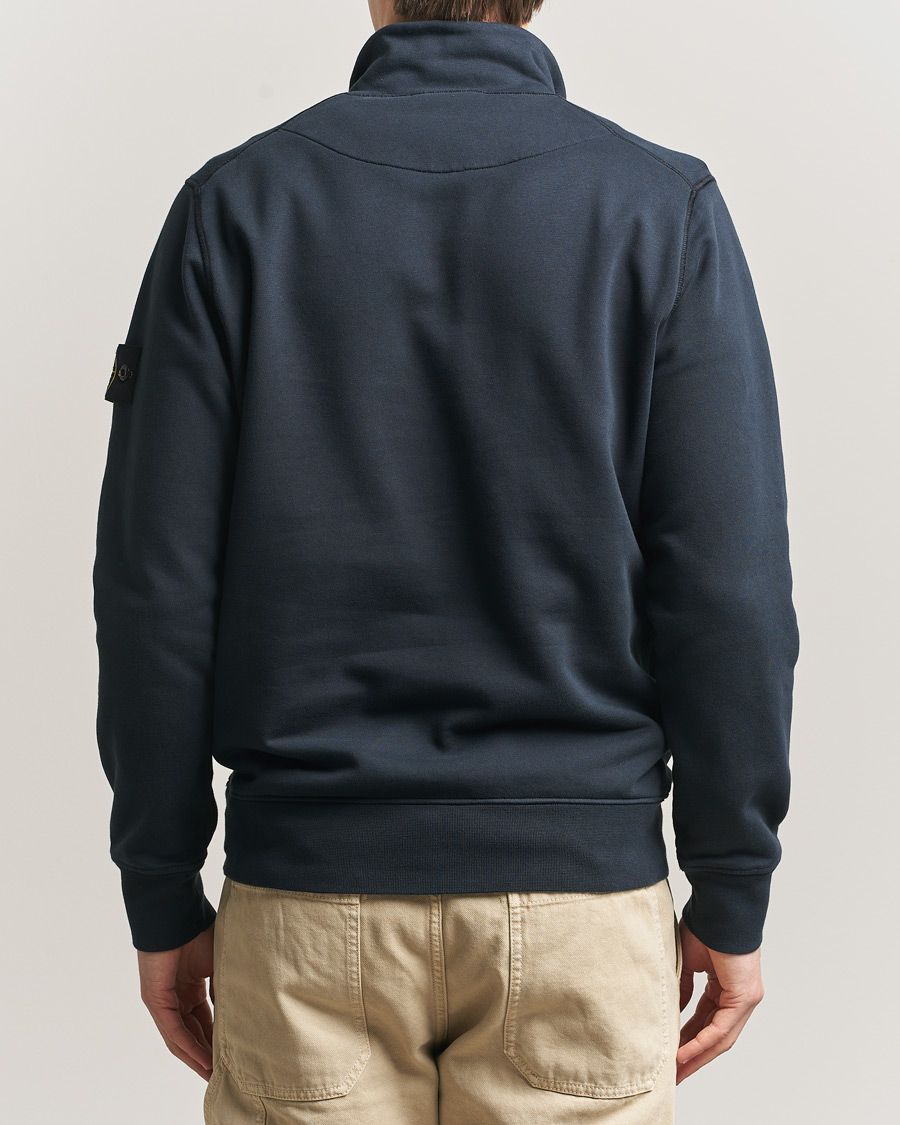 Hombres | Jerséis y prendas de punto | Stone Island | Garment Dyed Fleece Half Zip Navy