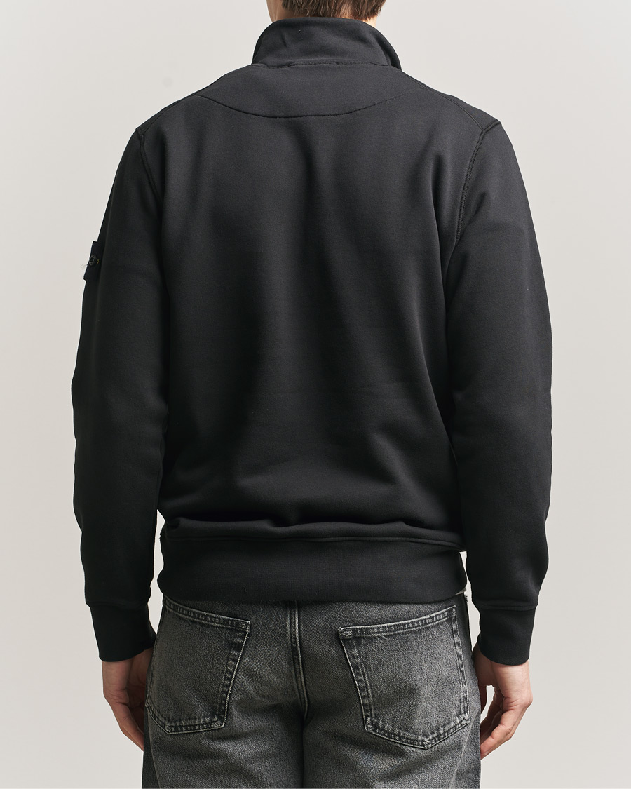 Hombres | Jerséis y prendas de punto | Stone Island | Garment Dyed Fleece Half Zip Black
