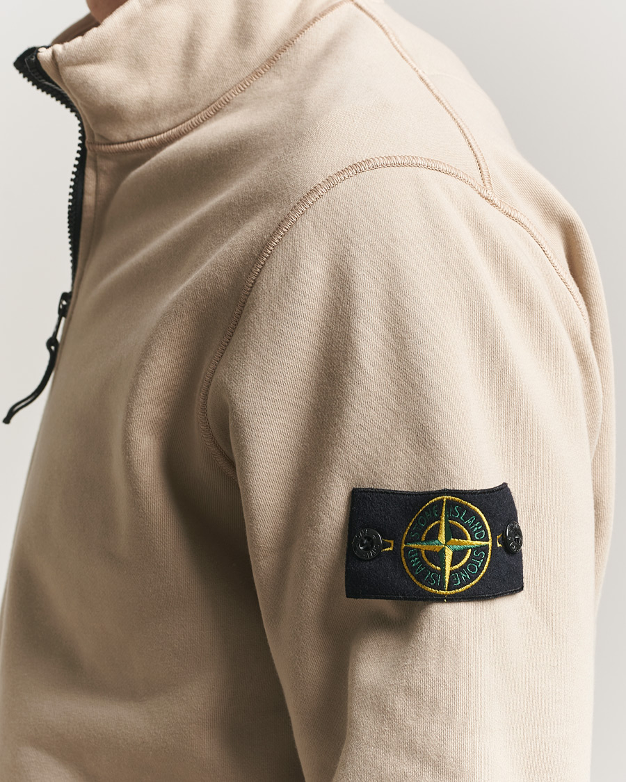 Hombres | Jerséis y prendas de punto | Stone Island | Garment Dyed Fleece Half Zip Desert