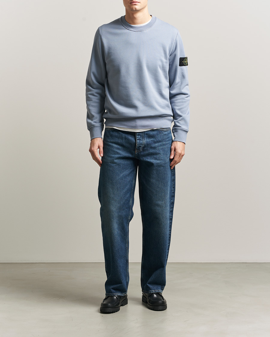 Hombres | Jerséis y prendas de punto | Stone Island | Garment Dyed Fleece Sweatshirt Dark Blue