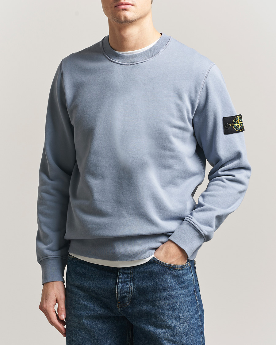 Hombres | Jerséis y prendas de punto | Stone Island | Garment Dyed Fleece Sweatshirt Dark Blue