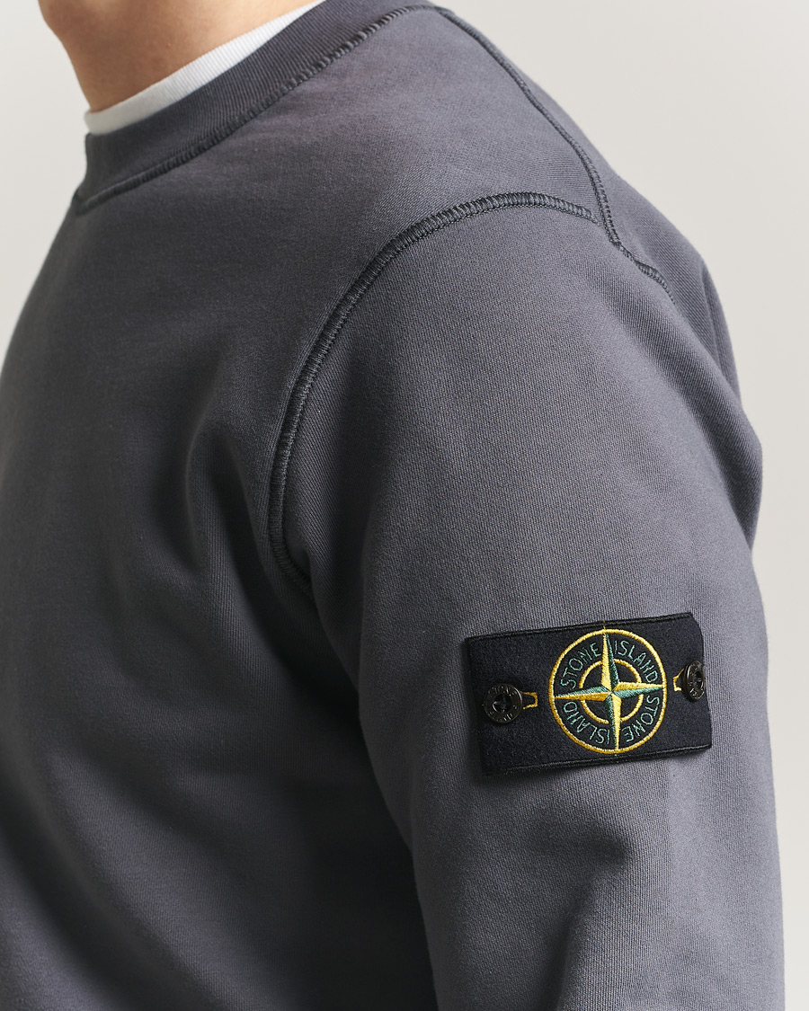 Hombres | Jerséis y prendas de punto | Stone Island | Garment Dyed Fleece Sweatshirt Blue/Grey