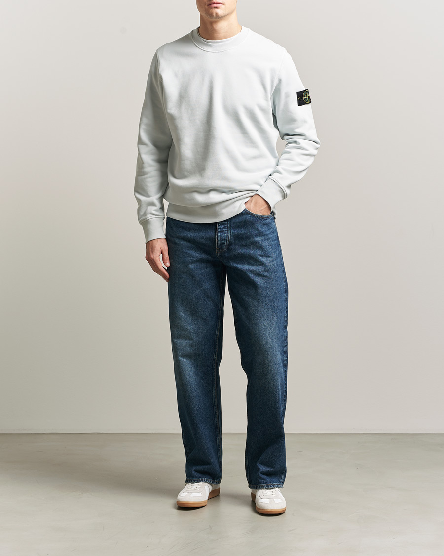 Hombres | Jerséis y prendas de punto | Stone Island | Garment Dyed Fleece Sweatshirt Sky Blue