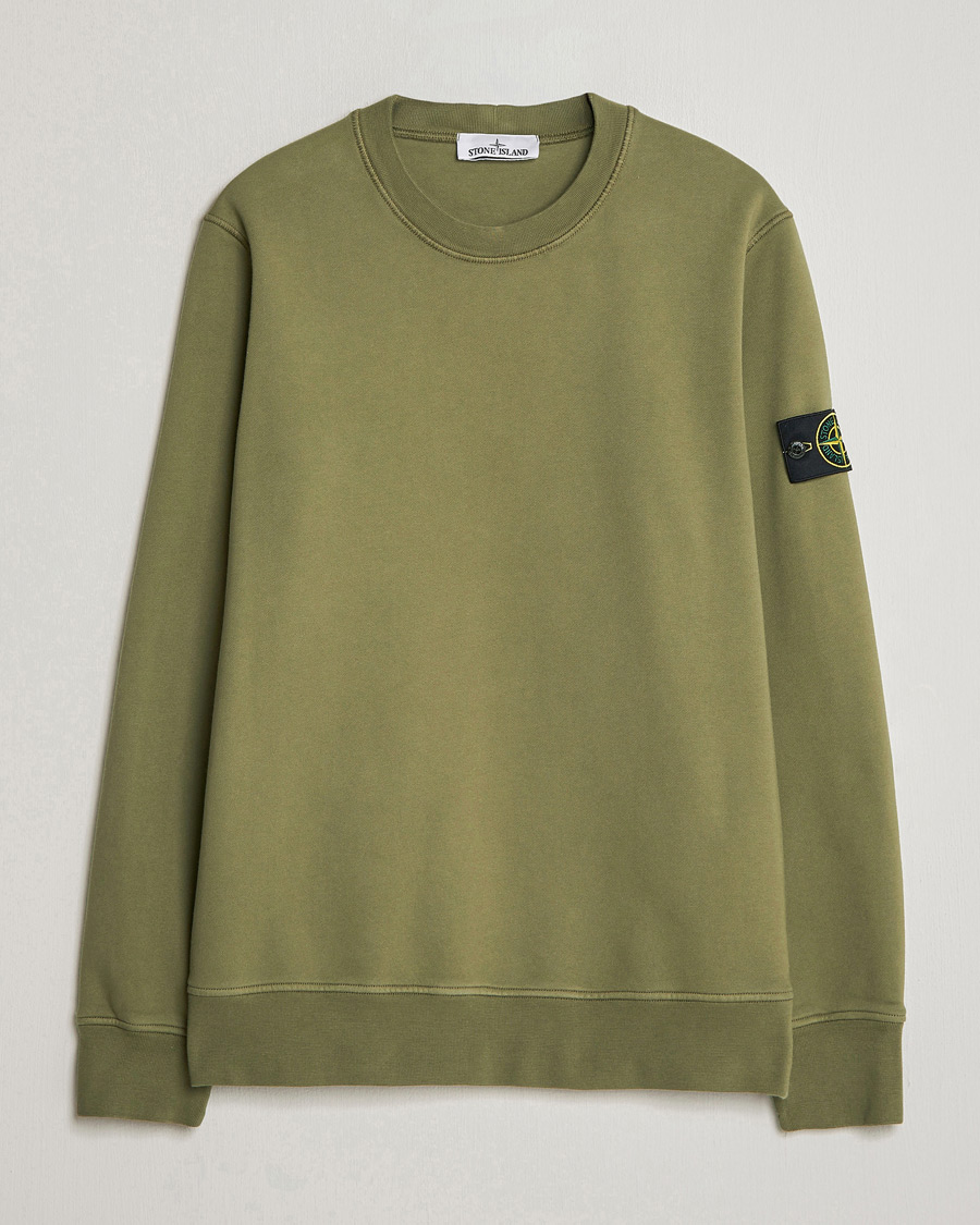 Hombres | Jerséis y prendas de punto | Stone Island | Garment Dyed Fleece Sweatshirt Military Green