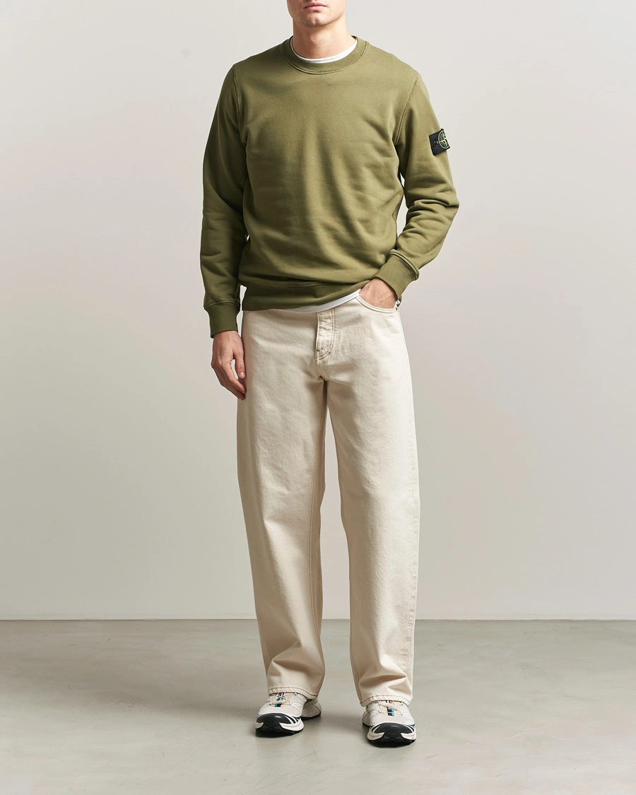 Hombres | Jerséis y prendas de punto | Stone Island | Garment Dyed Fleece Sweatshirt Military Green